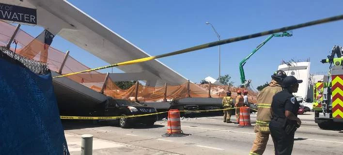 Φόβοι για μεγάλη τραγωδία στις ΗΠΑ: Κατέρρευσε πεζογέφυρα στο Πανεπιστήμιο του Μαϊάμι